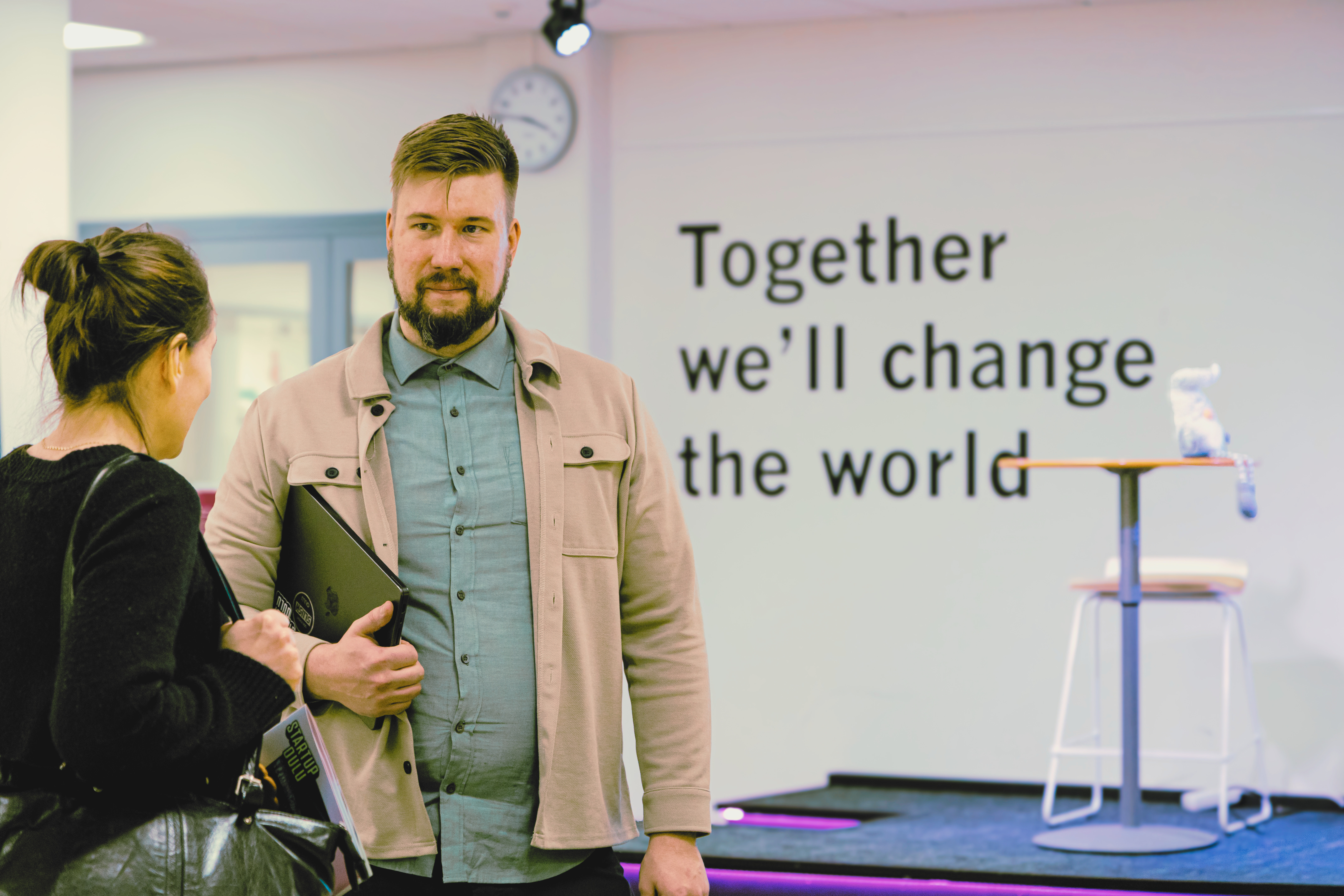 Risto Holappa in conversation at an event